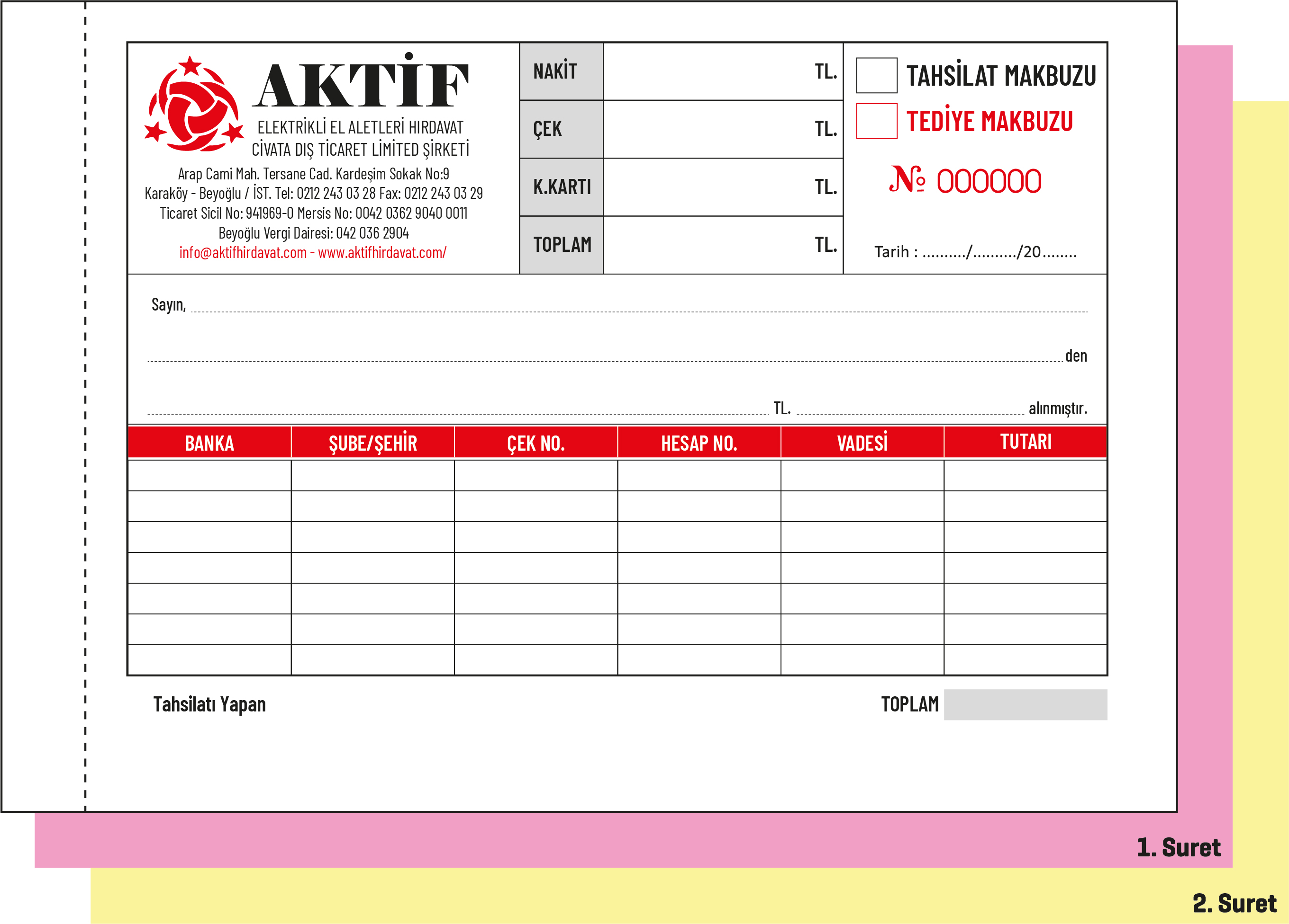 TEDİYE MAKBUZU