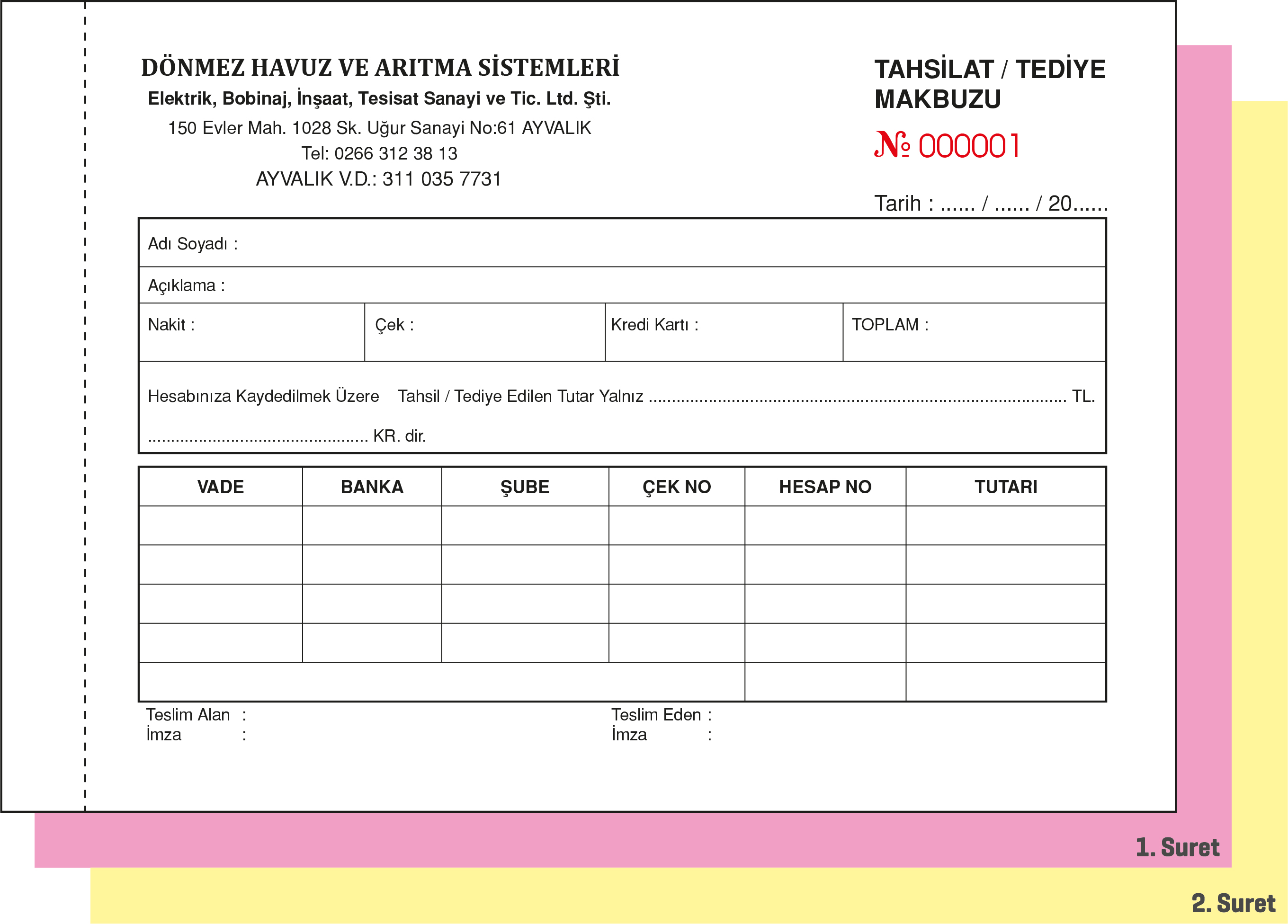 TAHSİLAT MAKBUZU